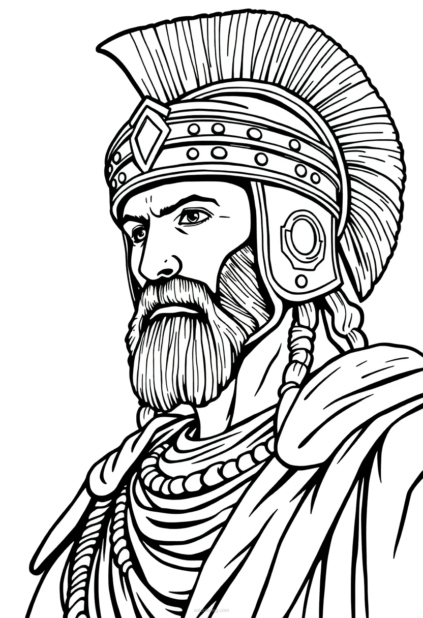 Roman Gladiator coloring page for kids
