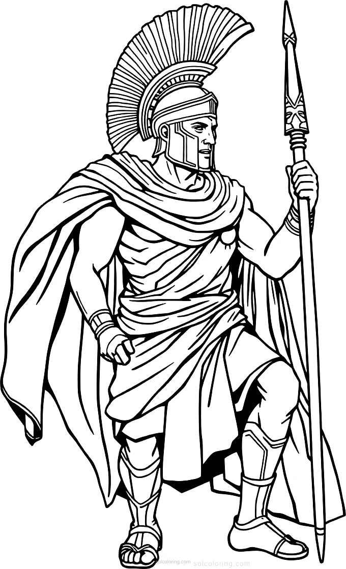 Roman Gladiator coloring page for kids