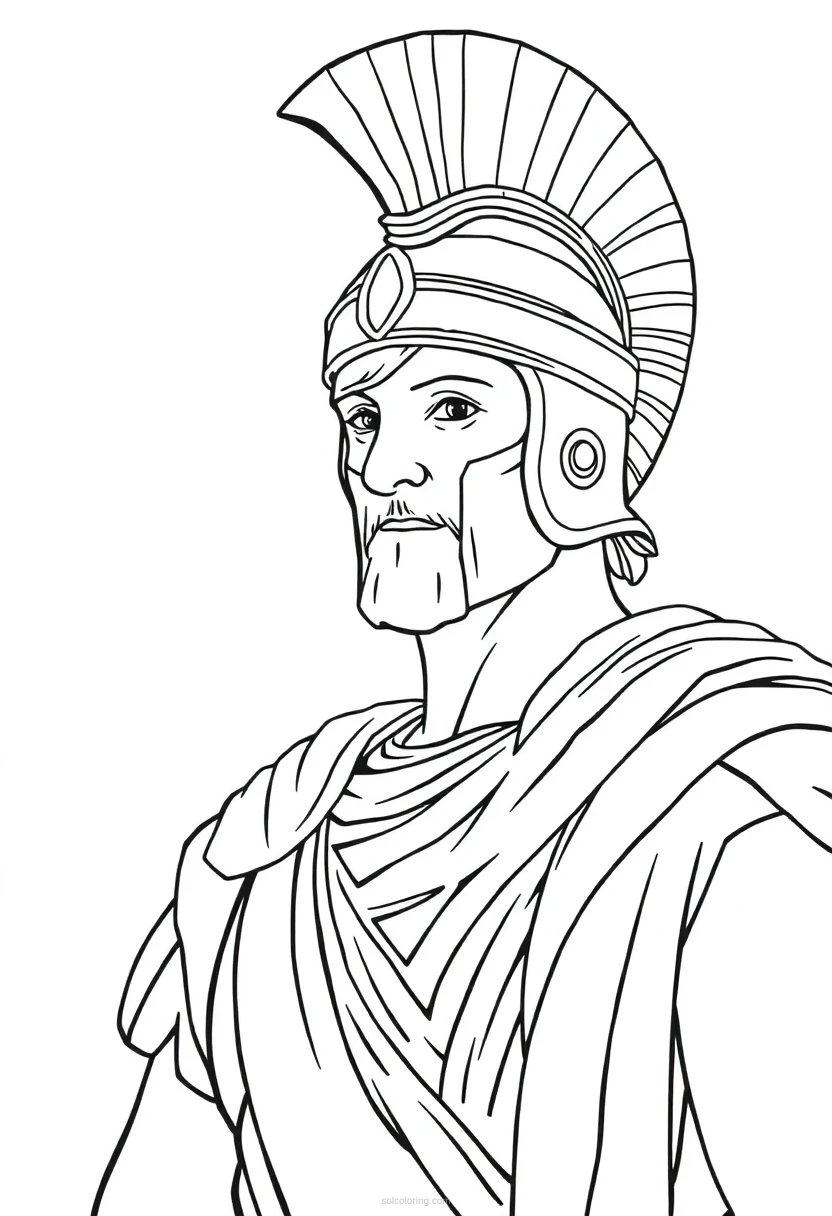 Roman Gladiator coloring page for kids