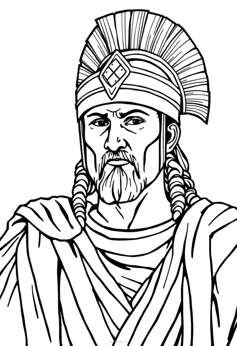 Roman Gladiator coloring page for kids