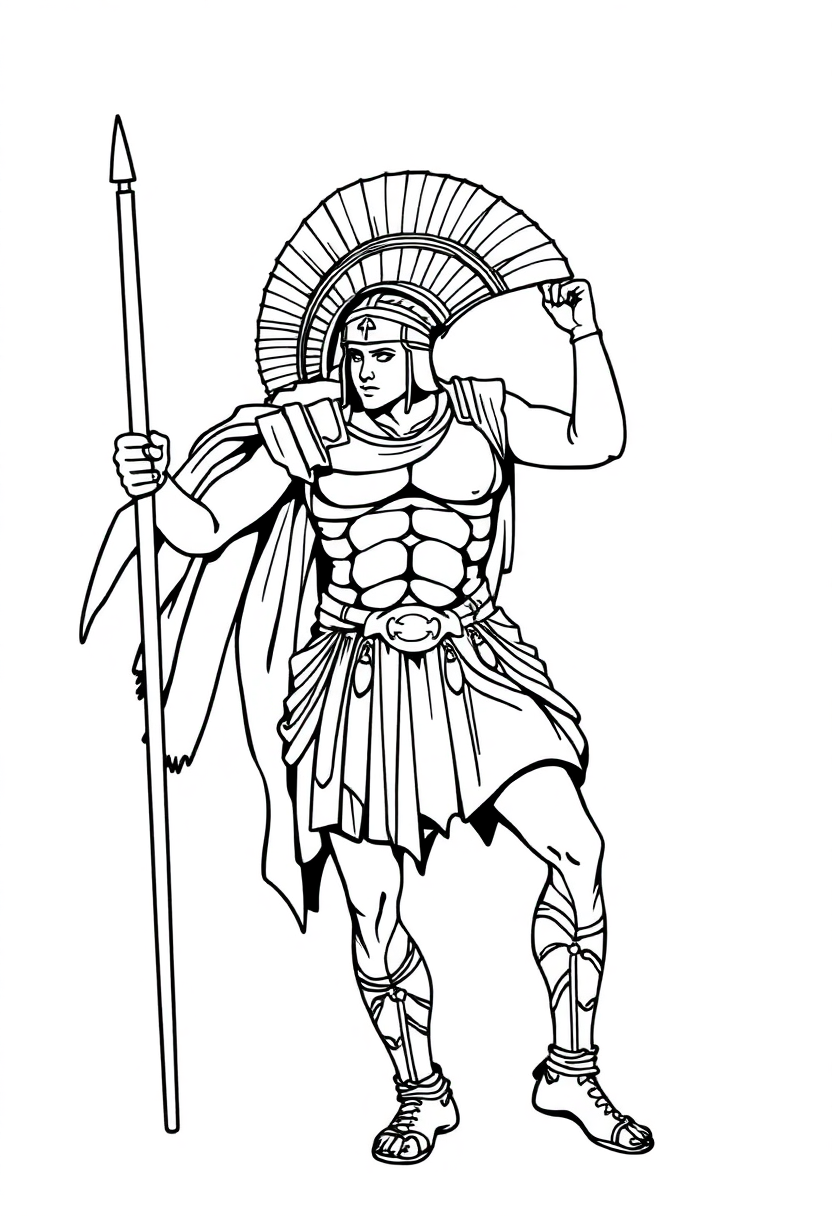 Roman Gladiator coloring page, free printable