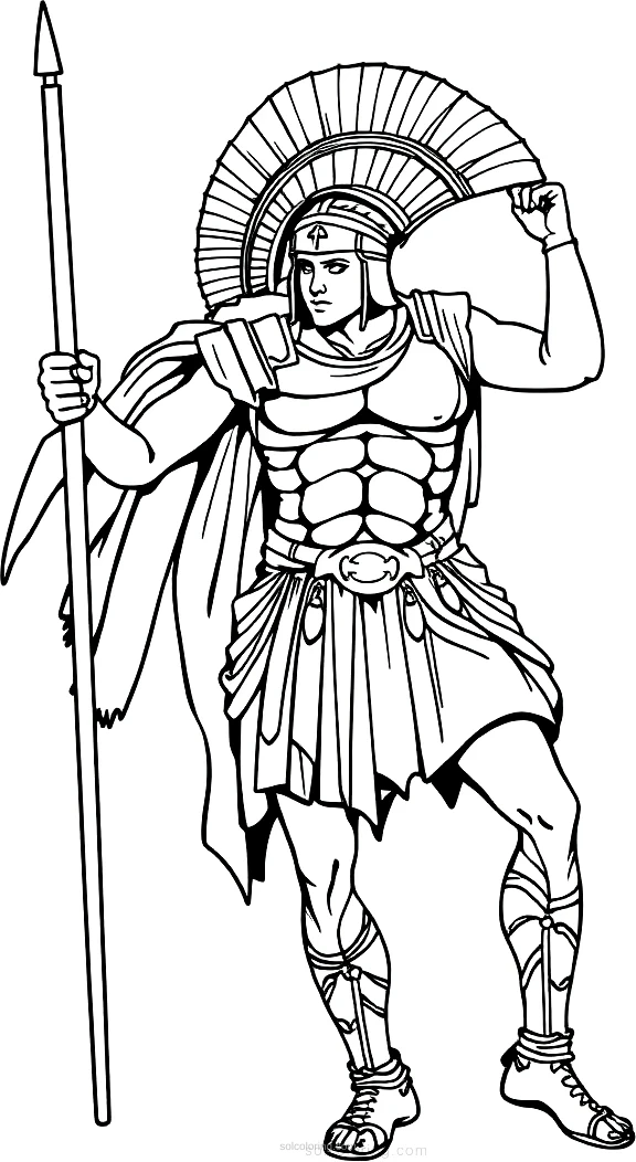 Roman Gladiator coloring page for kids