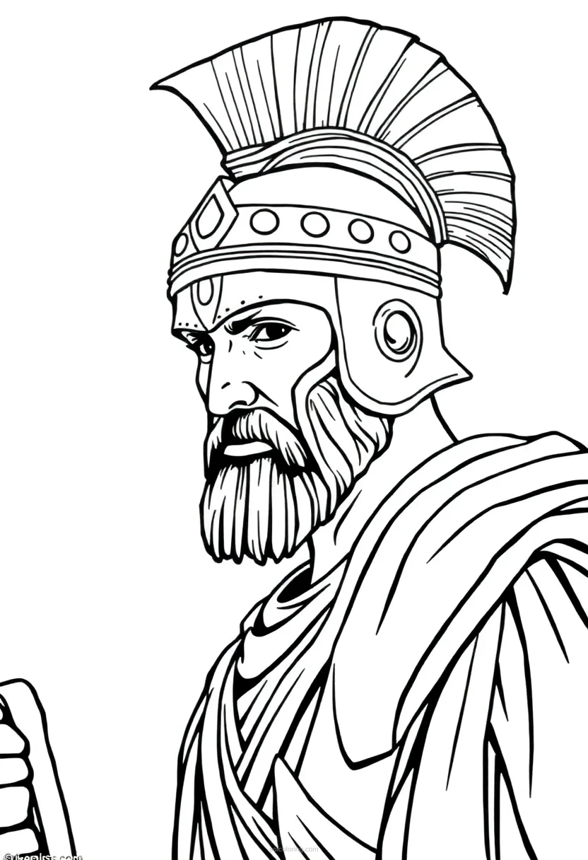 Roman Gladiator coloring page for kids