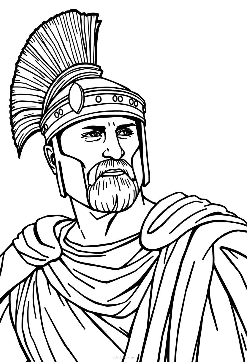Roman Gladiator coloring page for kids