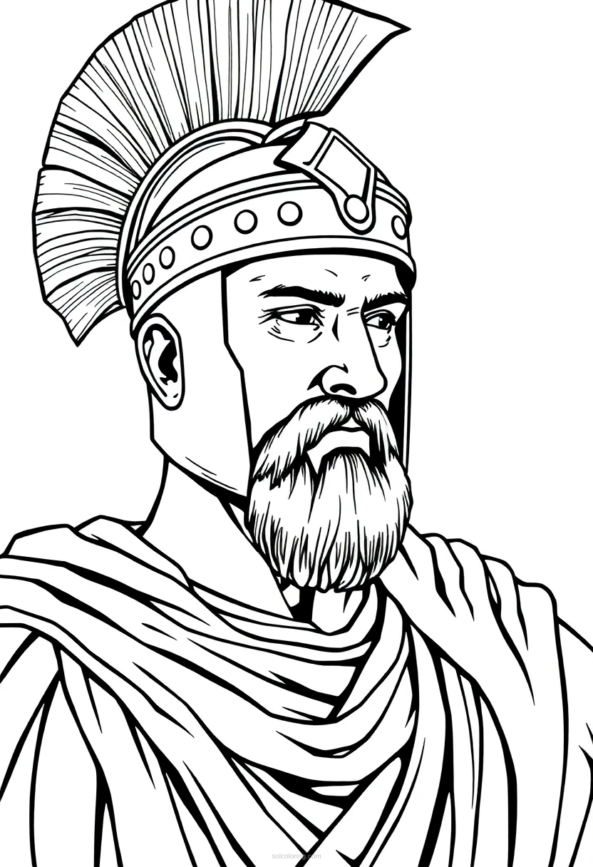 Roman Gladiator coloring page for kids