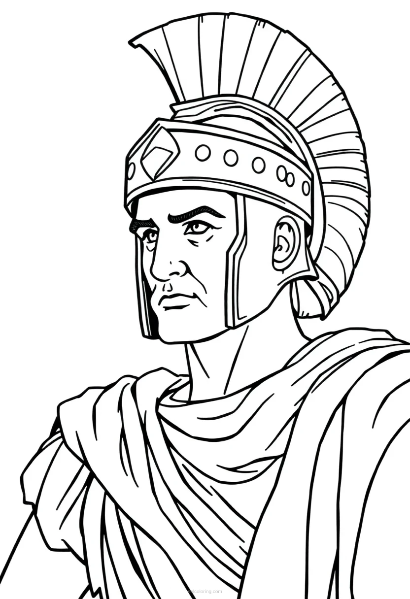 Roman Gladiator coloring page for kids