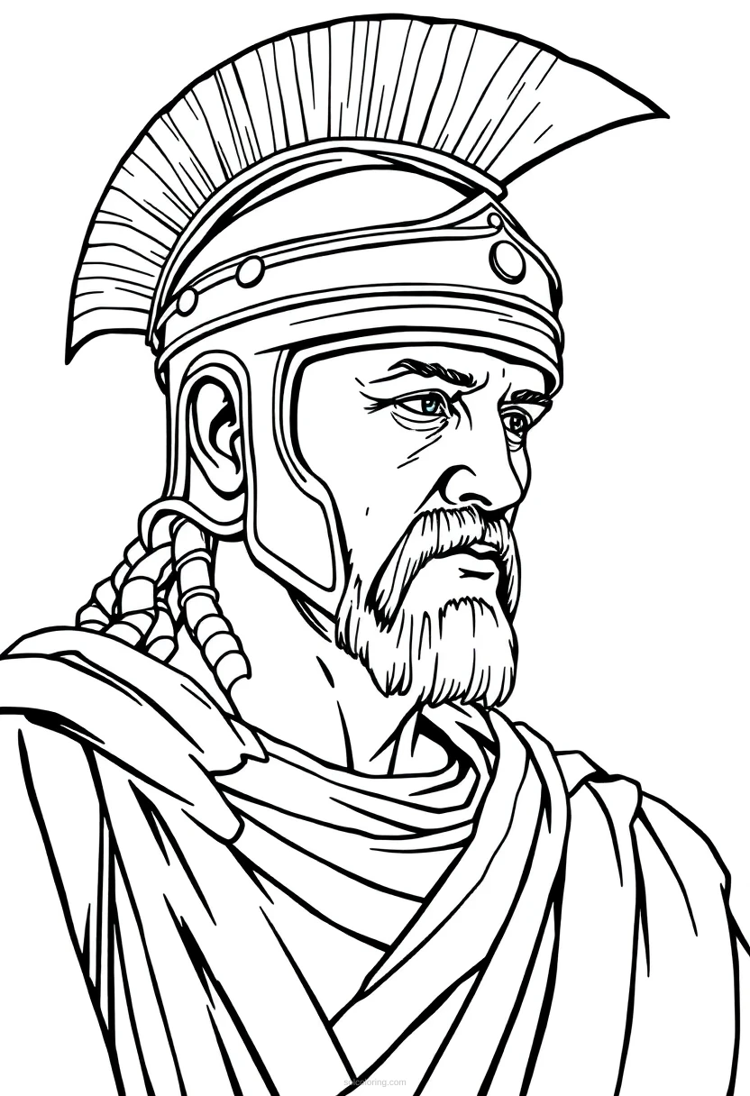Roman Gladiator coloring page for kids