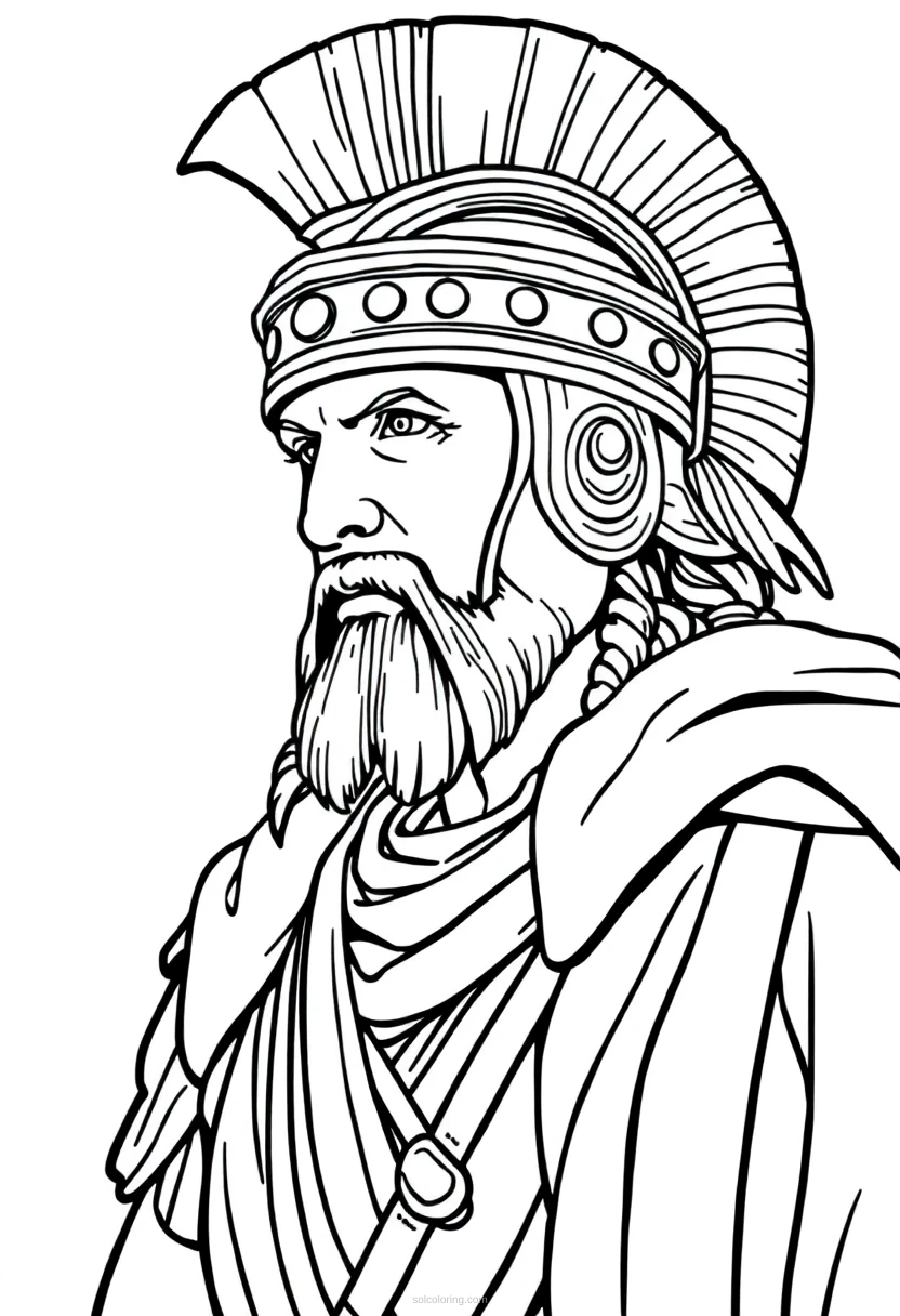 Roman Gladiator coloring page for kids