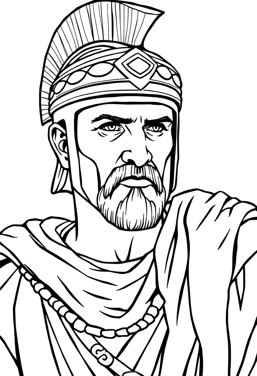 Roman Gladiator coloring page for kids