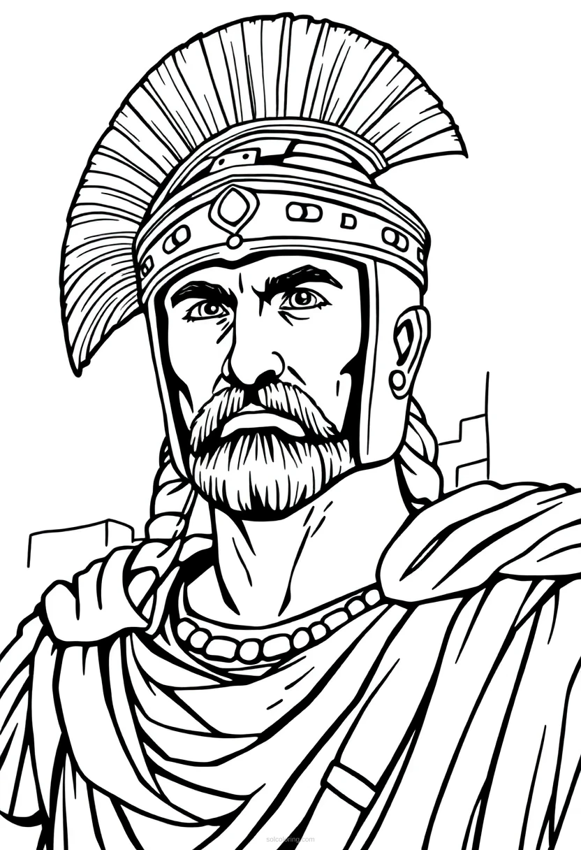 Roman Gladiator Realistic coloring pages