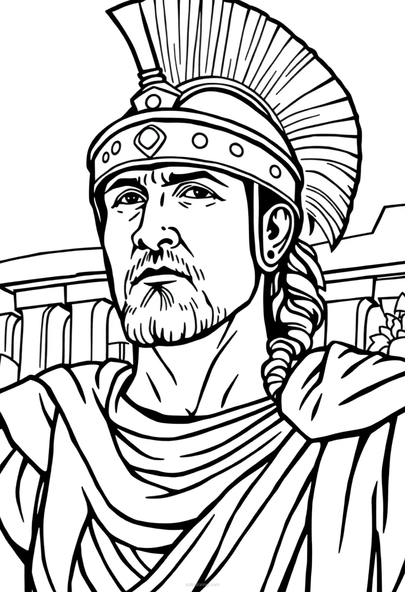 Roman Gladiator coloring page for kids