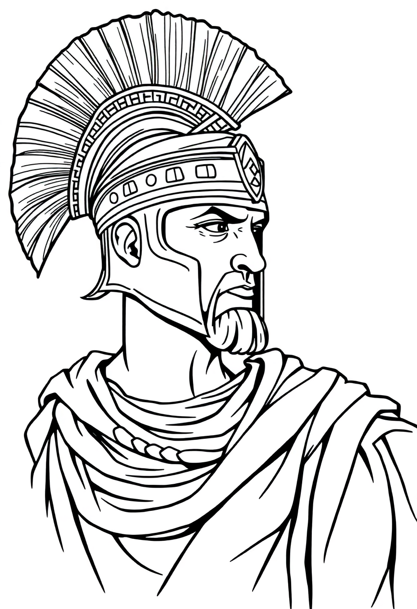 Roman Gladiator coloring page, free printable