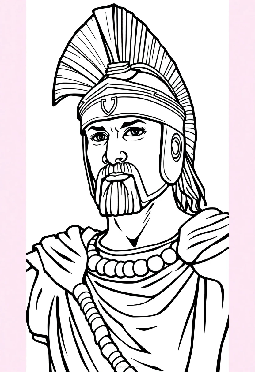Roman Gladiator coloring page for kids