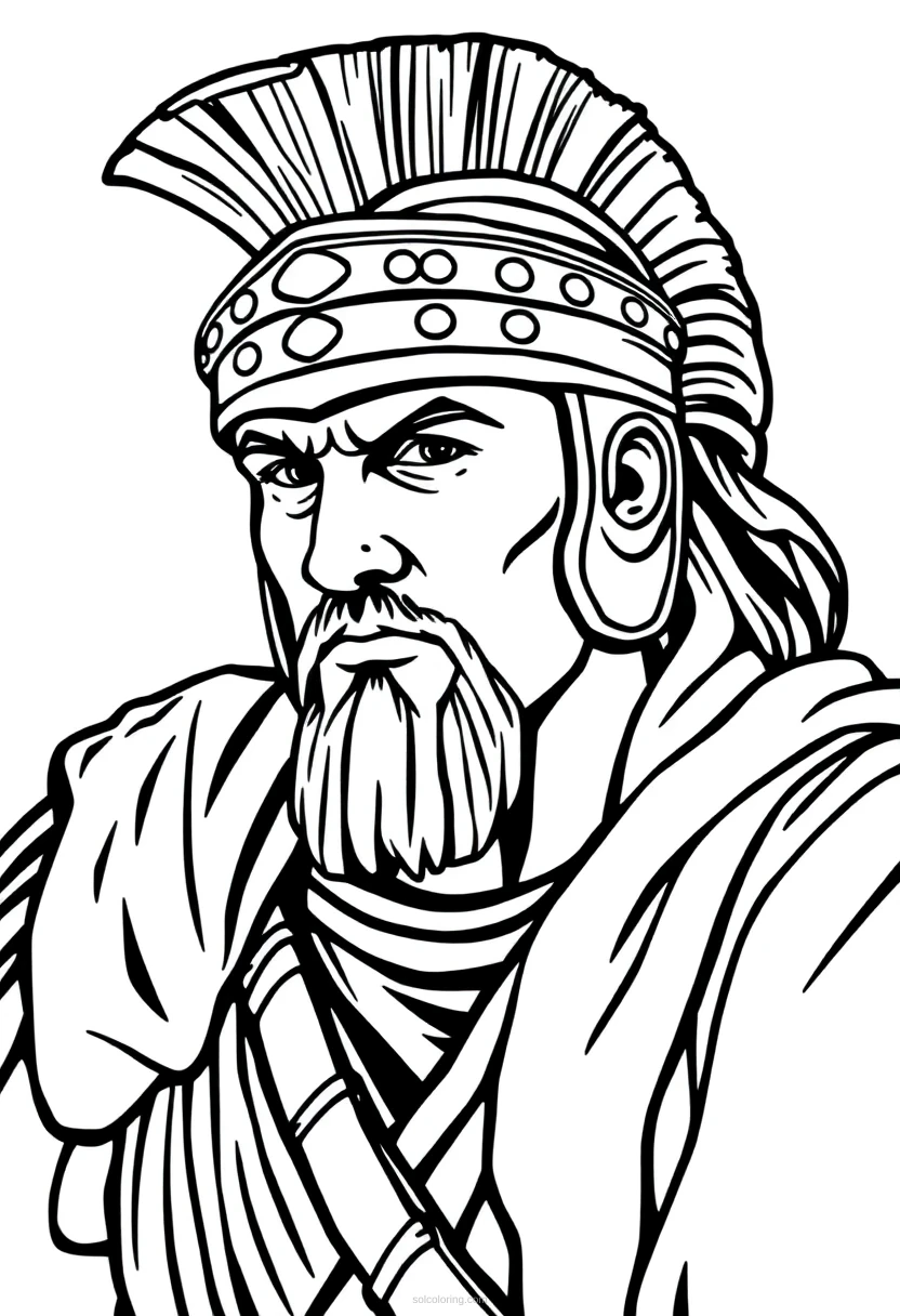 Roman Gladiator coloring page for kids