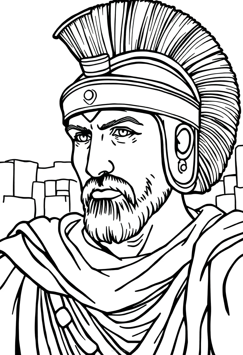 Roman Gladiator Simple coloring pages