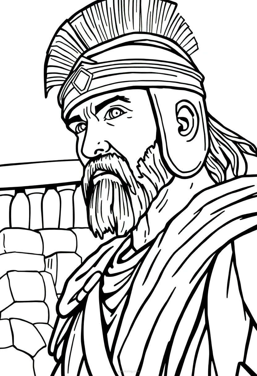 Roman Gladiator coloring page for kids