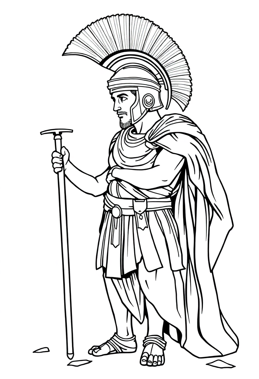 Roman Gladiator coloring page, free printable