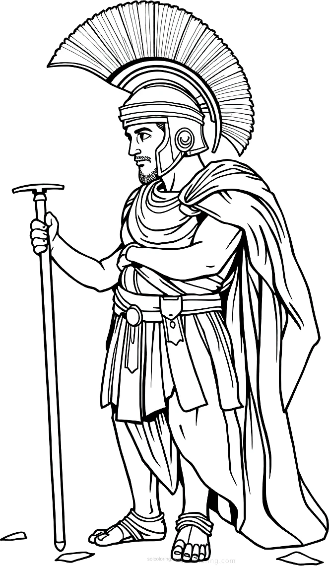 Roman Gladiator coloring page for kids