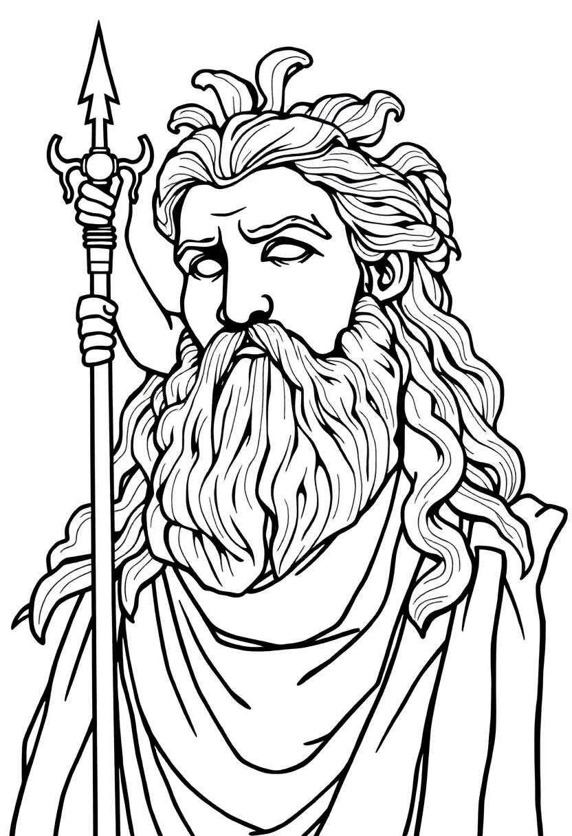 Roman God Jupiter coloring page, free printable