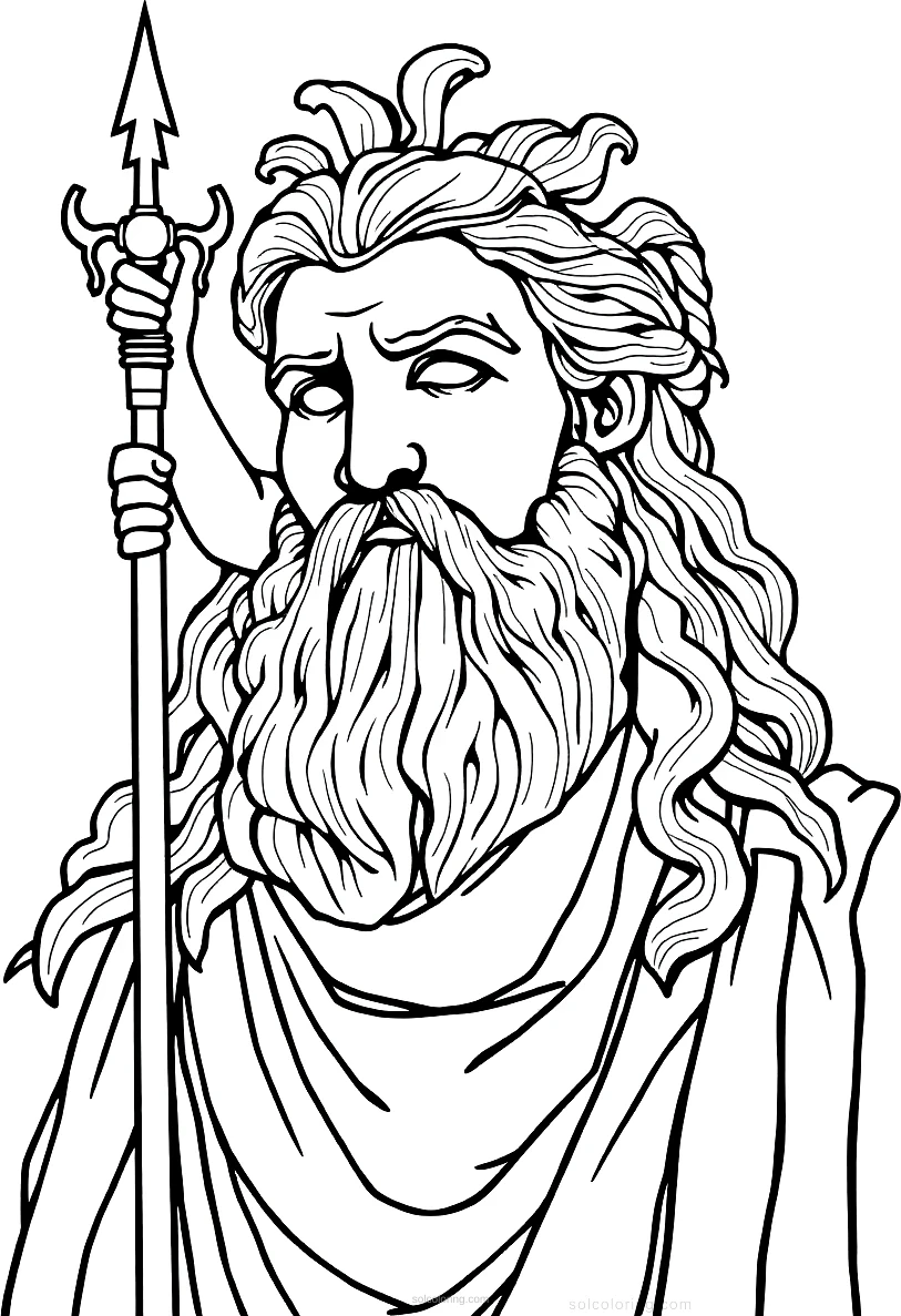 Roman God Jupiter coloring page for kids