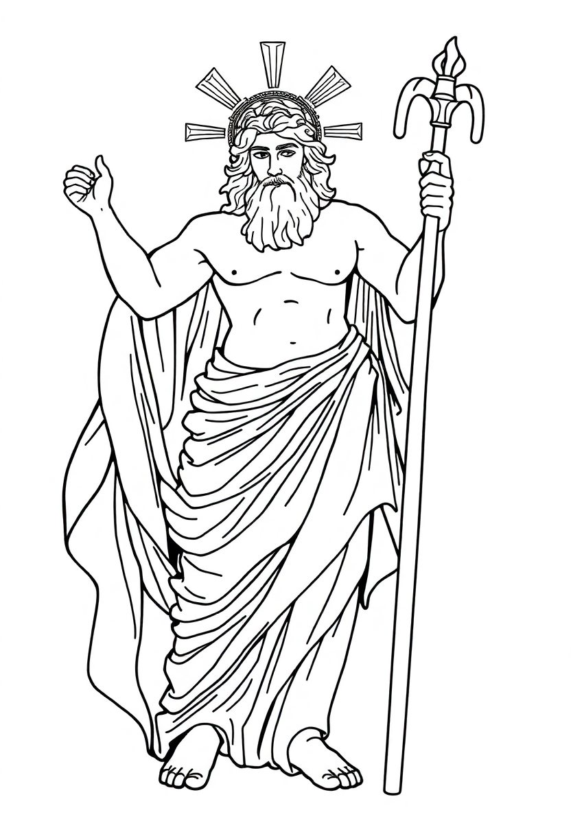 Roman God Jupiter coloring page, free printable