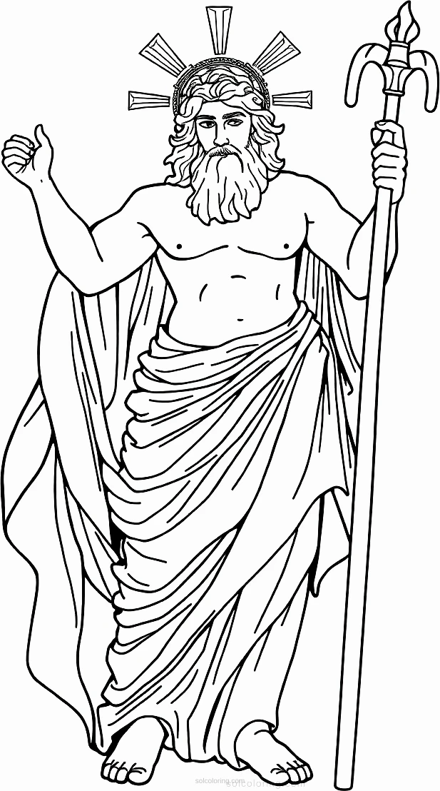 Roman God Jupiter coloring page for kids