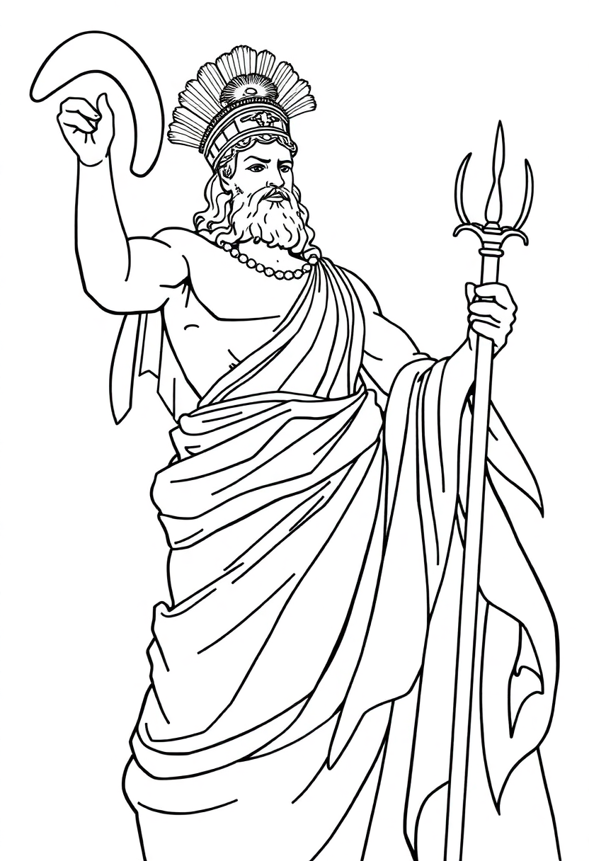 Roman God Jupiter coloring page, free printable