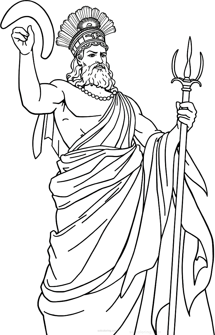 Roman God Jupiter coloring page for kids