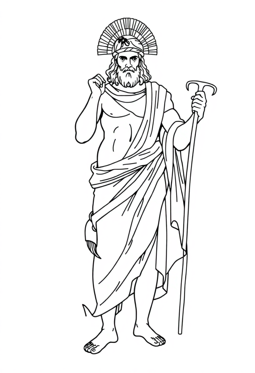 Roman God Jupiter coloring page, free printable