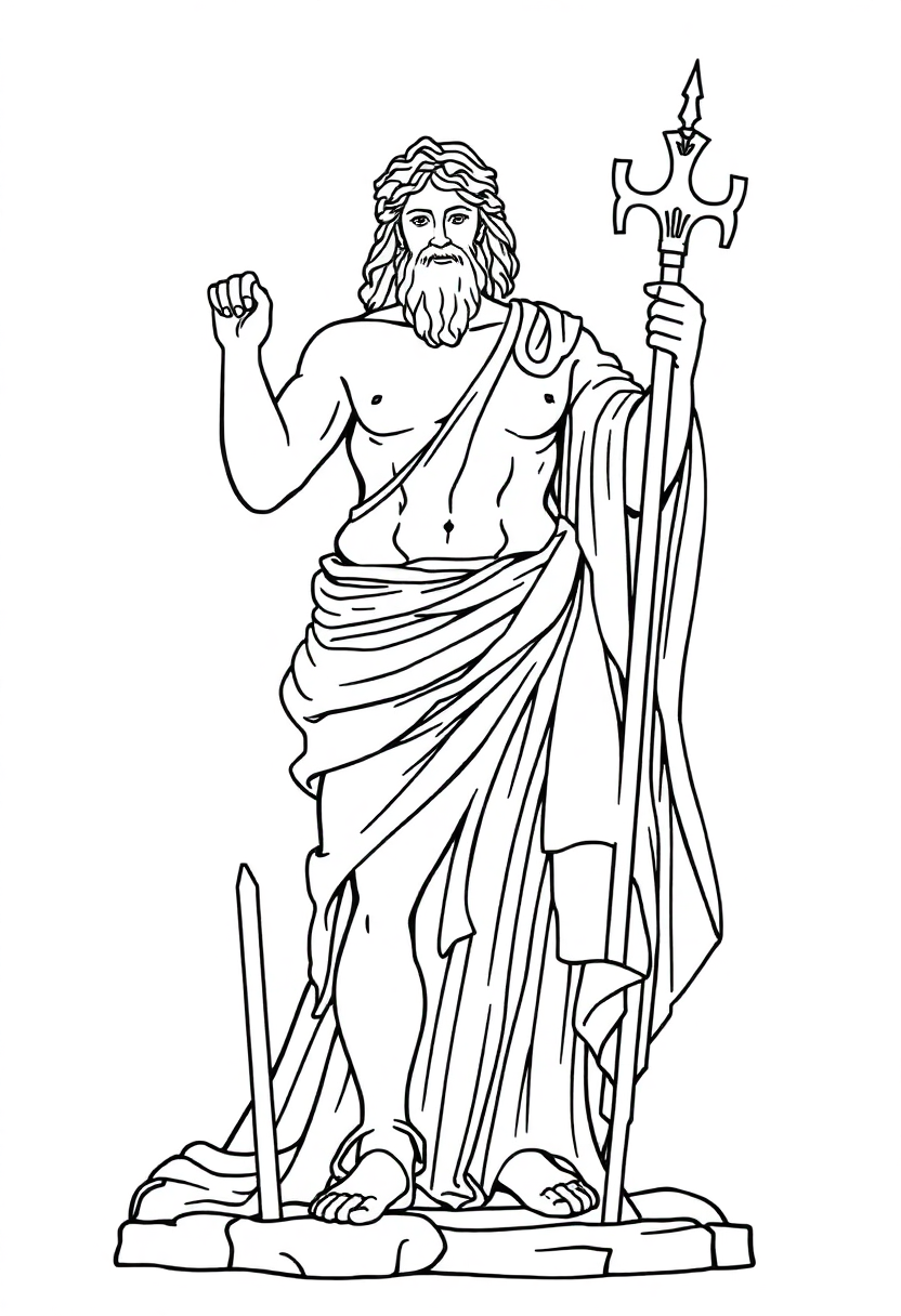 Roman God Jupiter coloring page, free printable