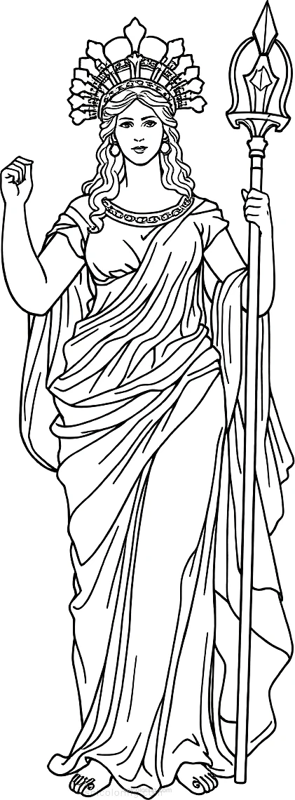 Roman Goddess Minerva coloring page for kids