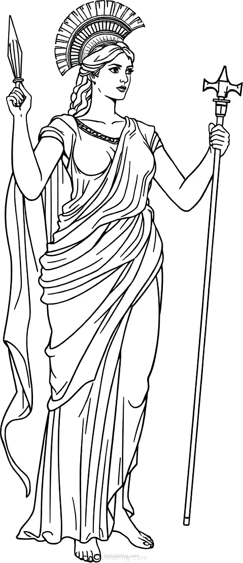Roman Goddess Minerva coloring page for kids