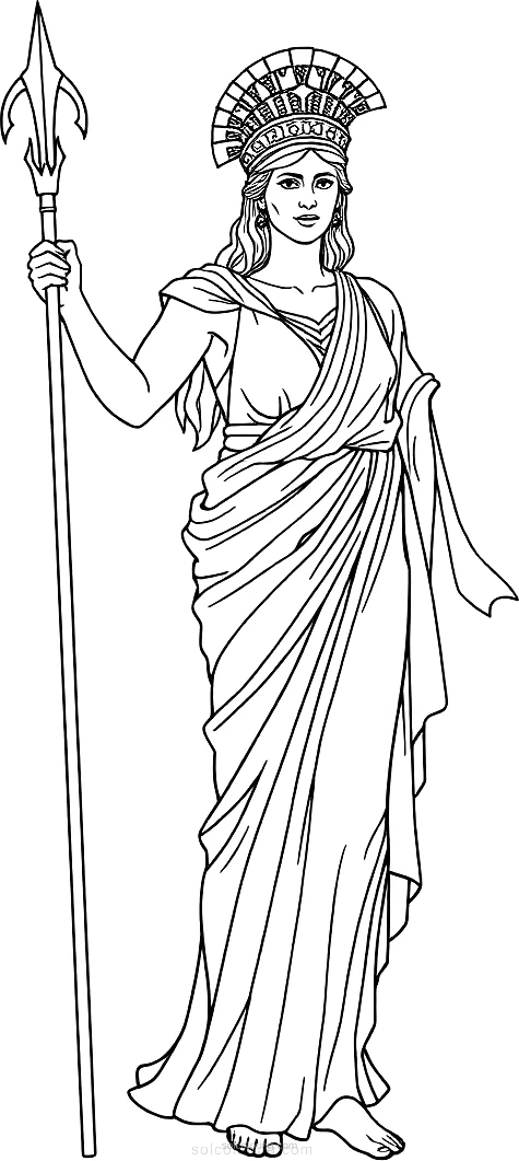 Roman Goddess Minerva coloring page for kids
