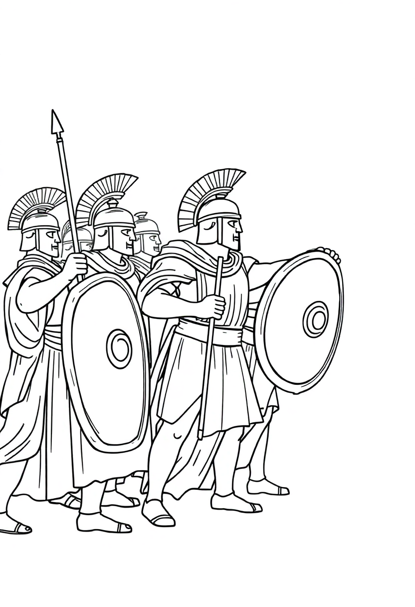 Roman Legion Battle Formation coloring page, free printable