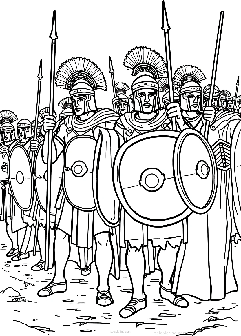 Roman Legion Battle Formation coloring pages