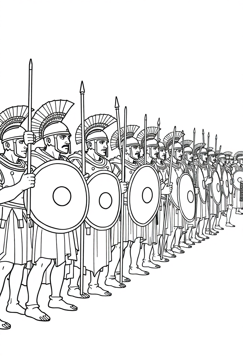 Roman Legion Battle Formation coloring page, free printable