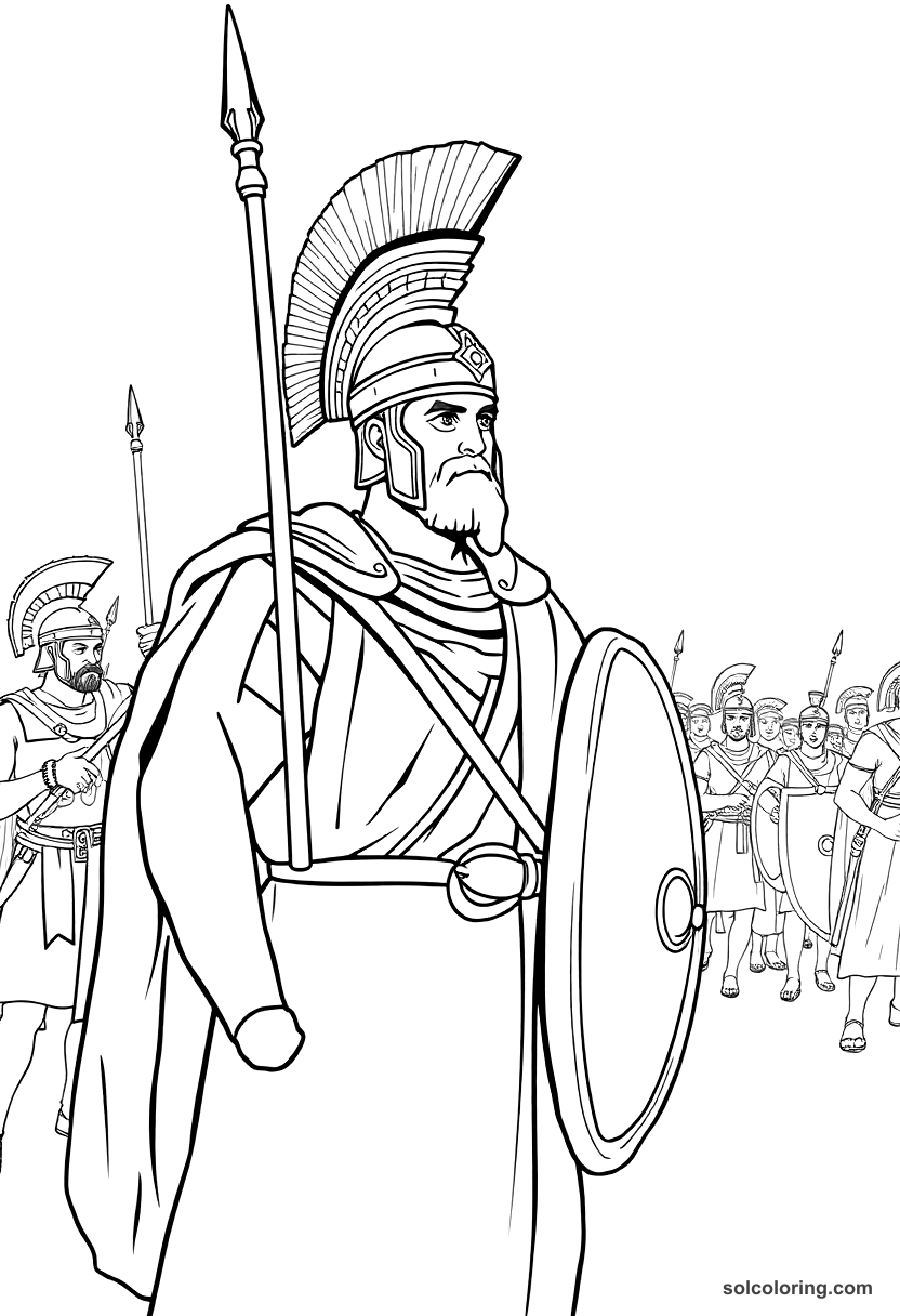 Roman Legion March Through Conquered Territory coloring pages