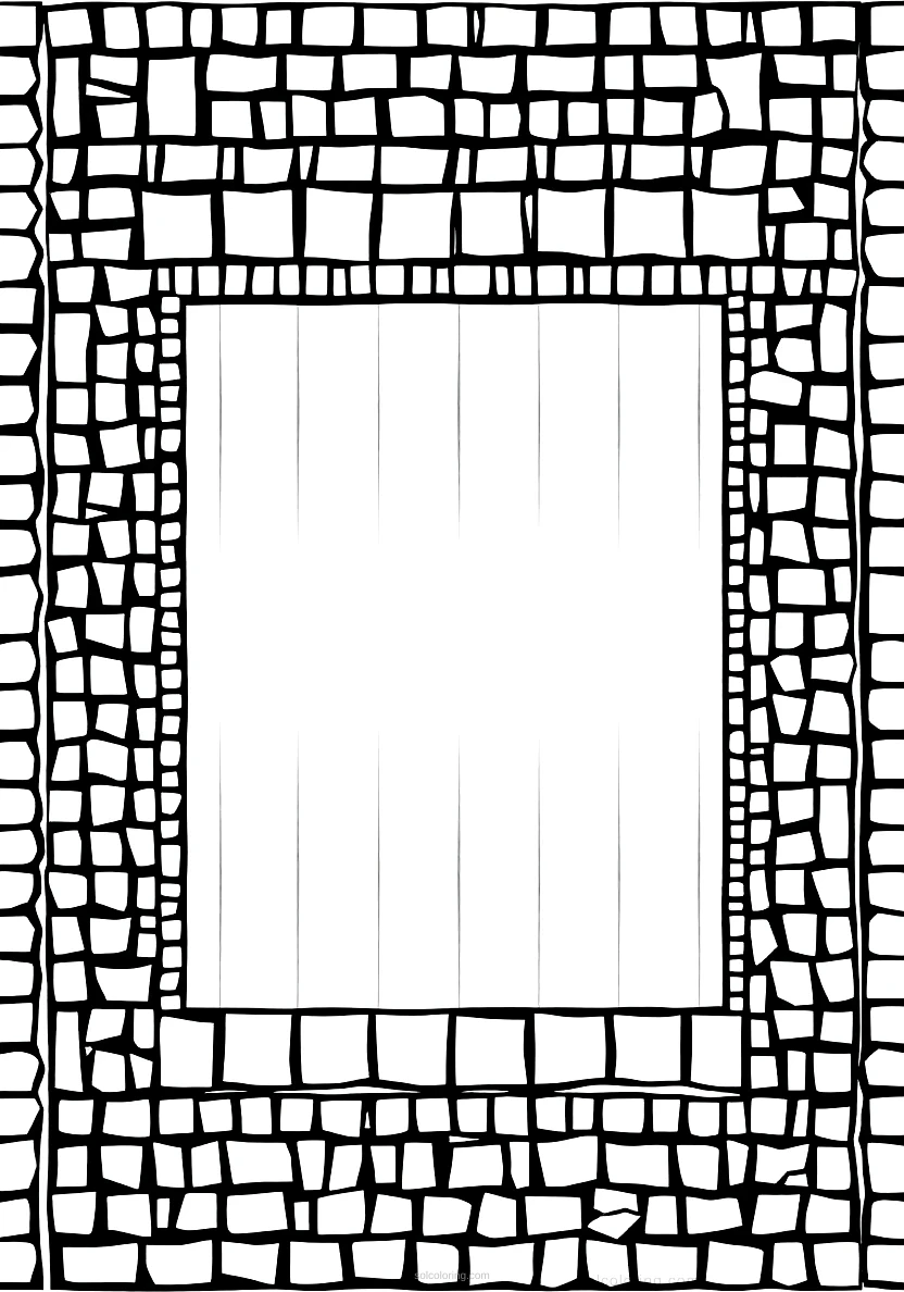 Roman Mosaic Patterns coloring page for kids