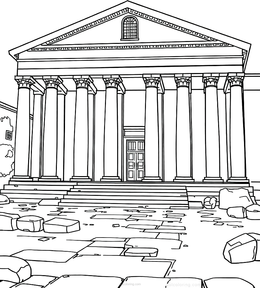 Roman Senate Building coloring page for kids
