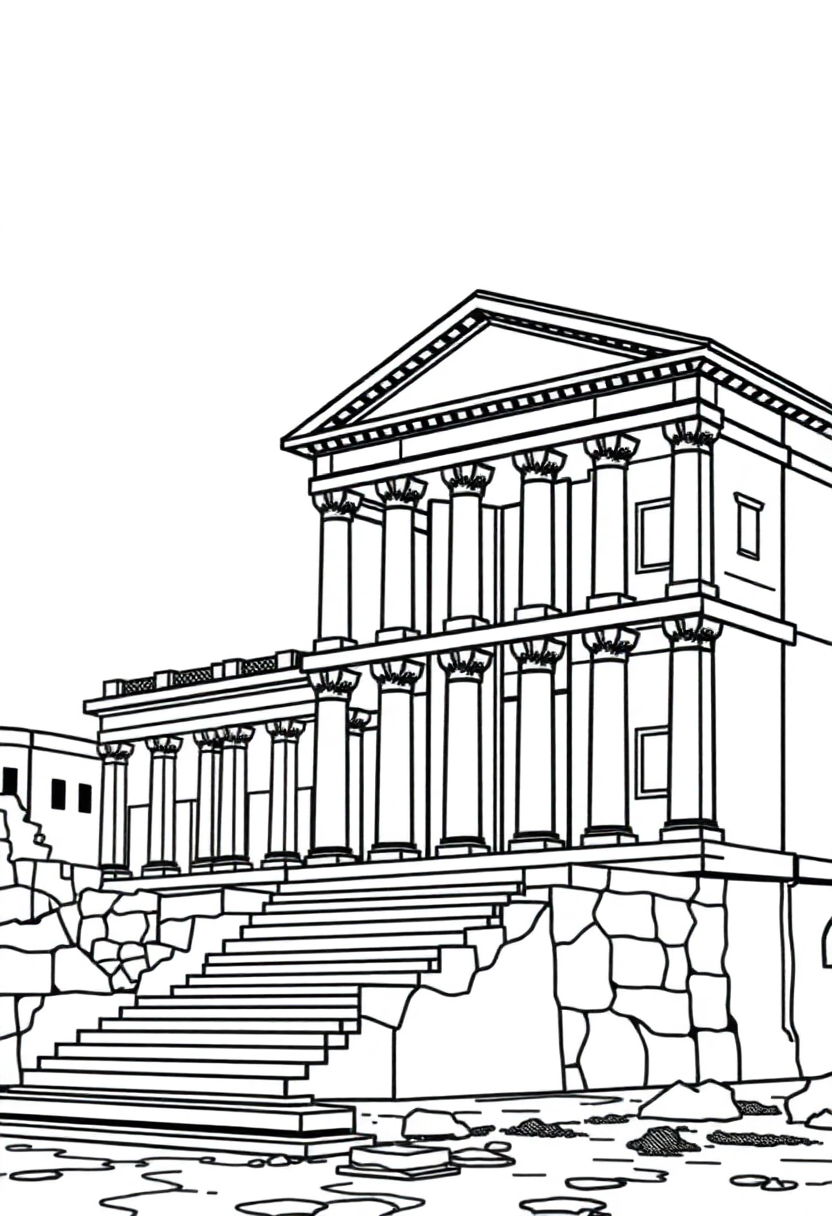 Roman Senate Building coloring page, free printable