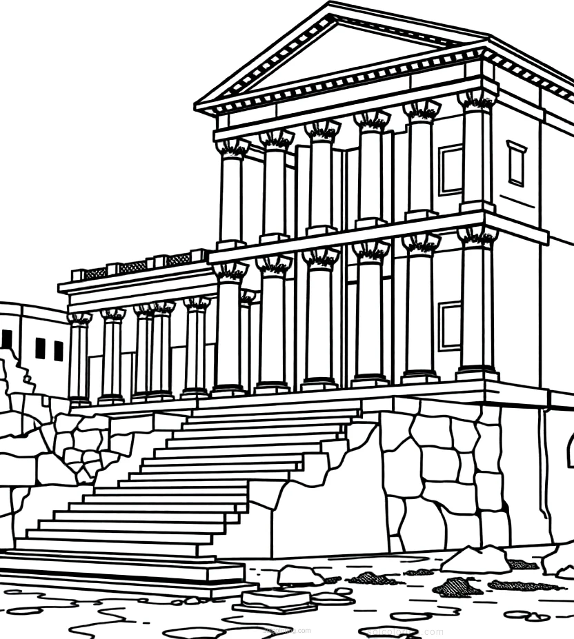 Roman Senate Building coloring page for kids