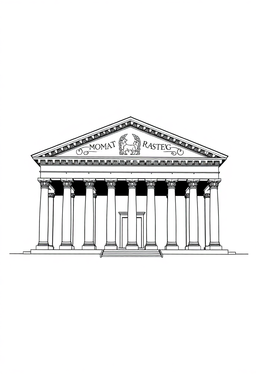 Roman Senate Building coloring page, free printable