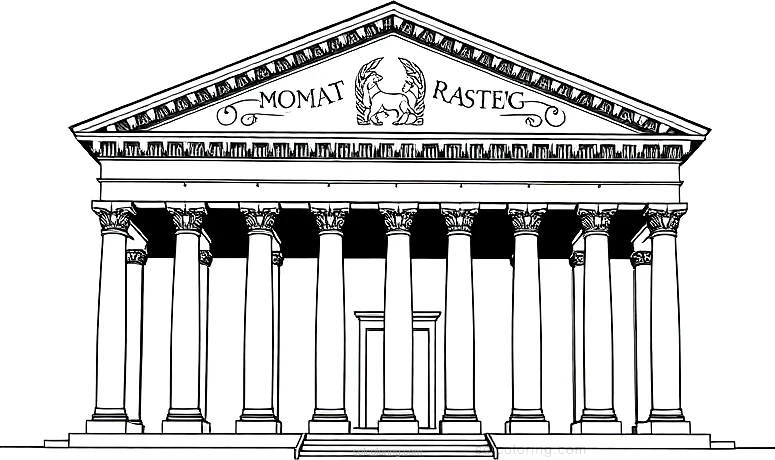 Roman Senate Building coloring page for kids