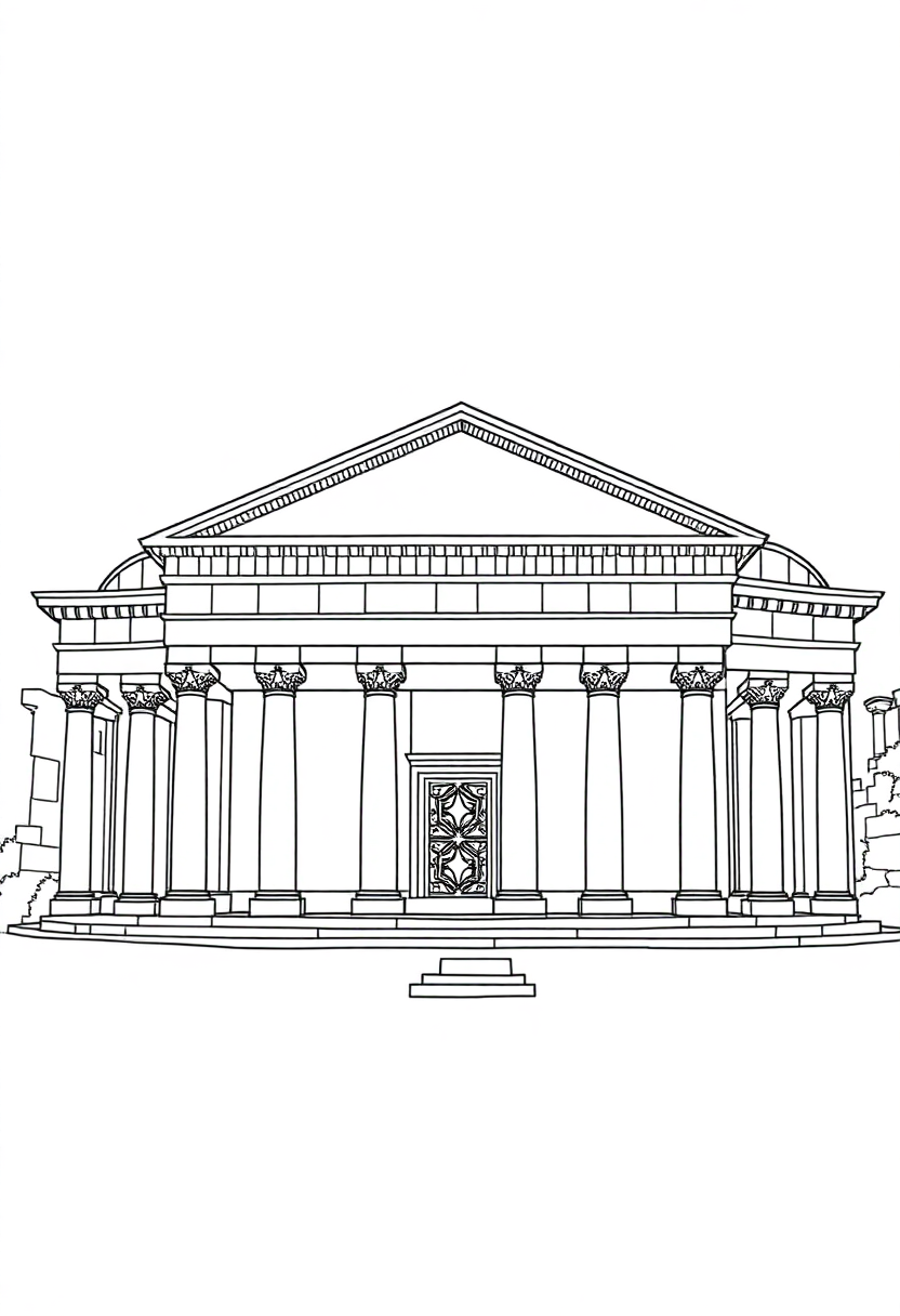 Roman Senate Building coloring page, free printable
