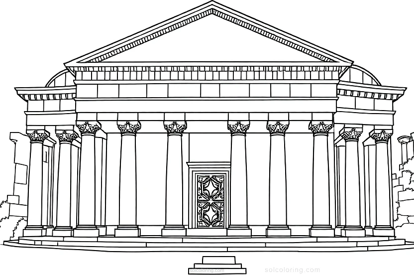 Roman Senate Building coloring page for kids