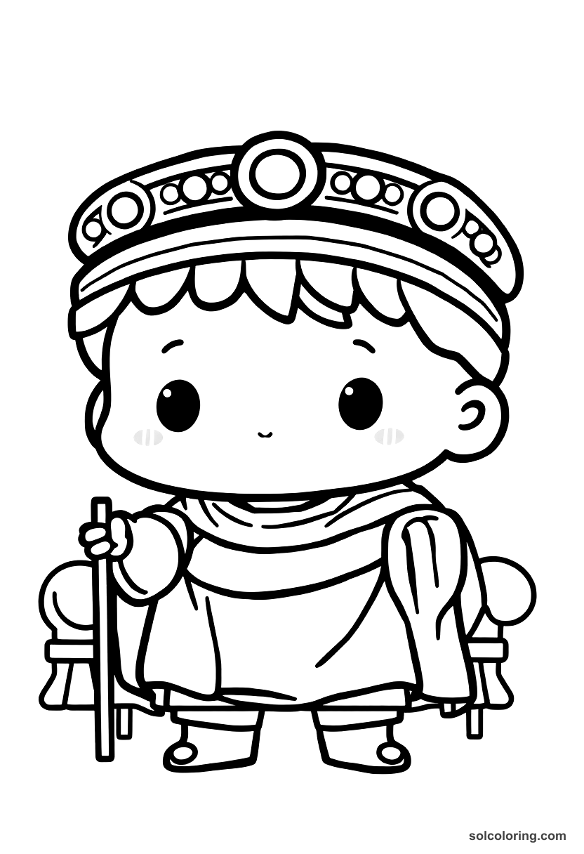 Chibi Roman Senate Debate on the Ides of March coloring page, free printable chibi style