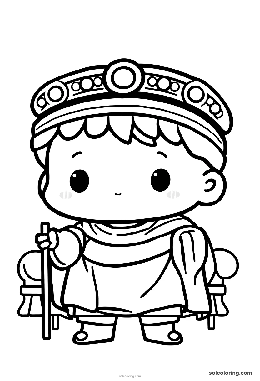 Chibi Roman Senate Debate on the Ides of March chibi coloring page for kids