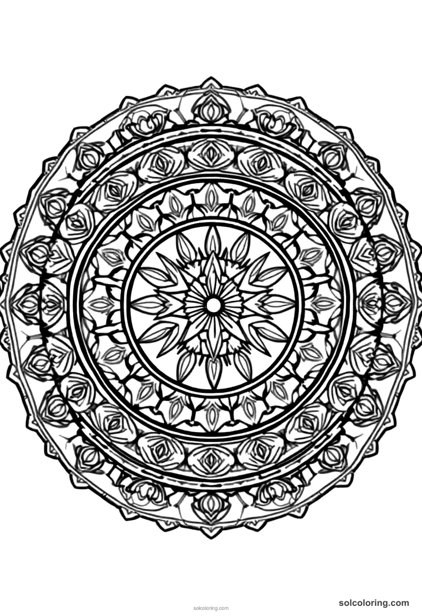 Mandala Roman Senate Debate on the Ides of March mandala coloring page for kids