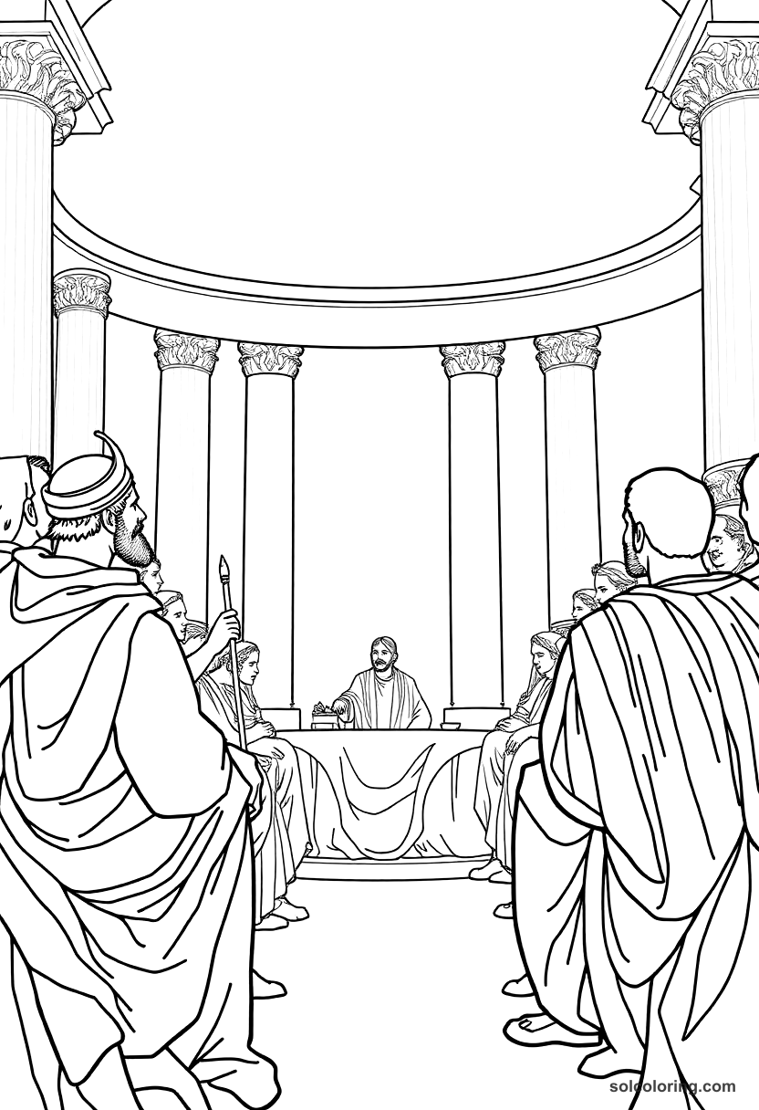 Roman Senate Debate On The Ides Of March coloring pages