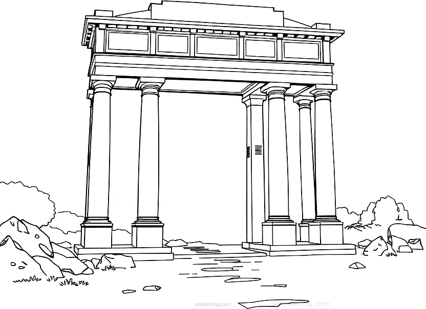 Roman Triumphal Arch coloring page for kids